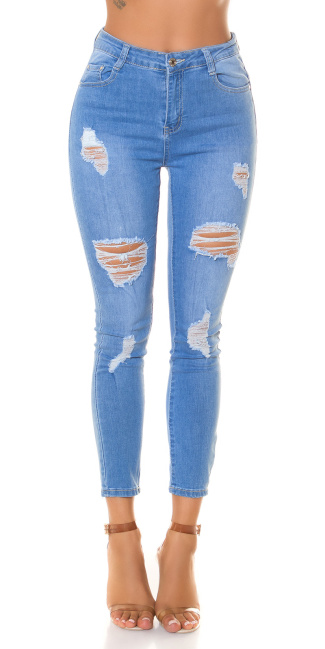 Highwaist Skinny Jeans "perfect blue" ripped Blue